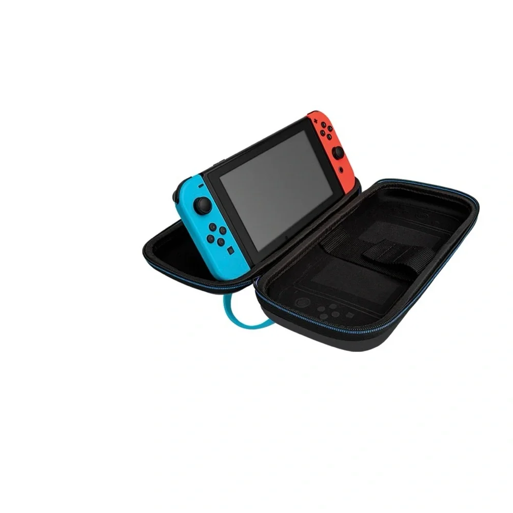Black and Blue VR AR Accessory Case with Dual-Compartment Design